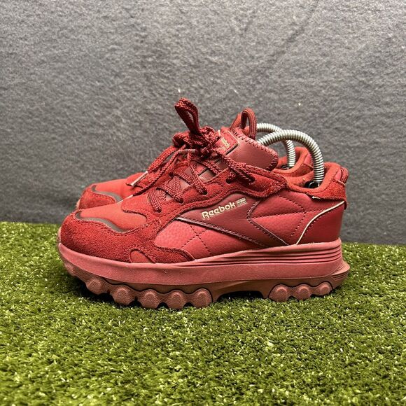 Size 2-Reebok Cardi B Classic Leather Burgundy (Youth) - Picture 1 of 10